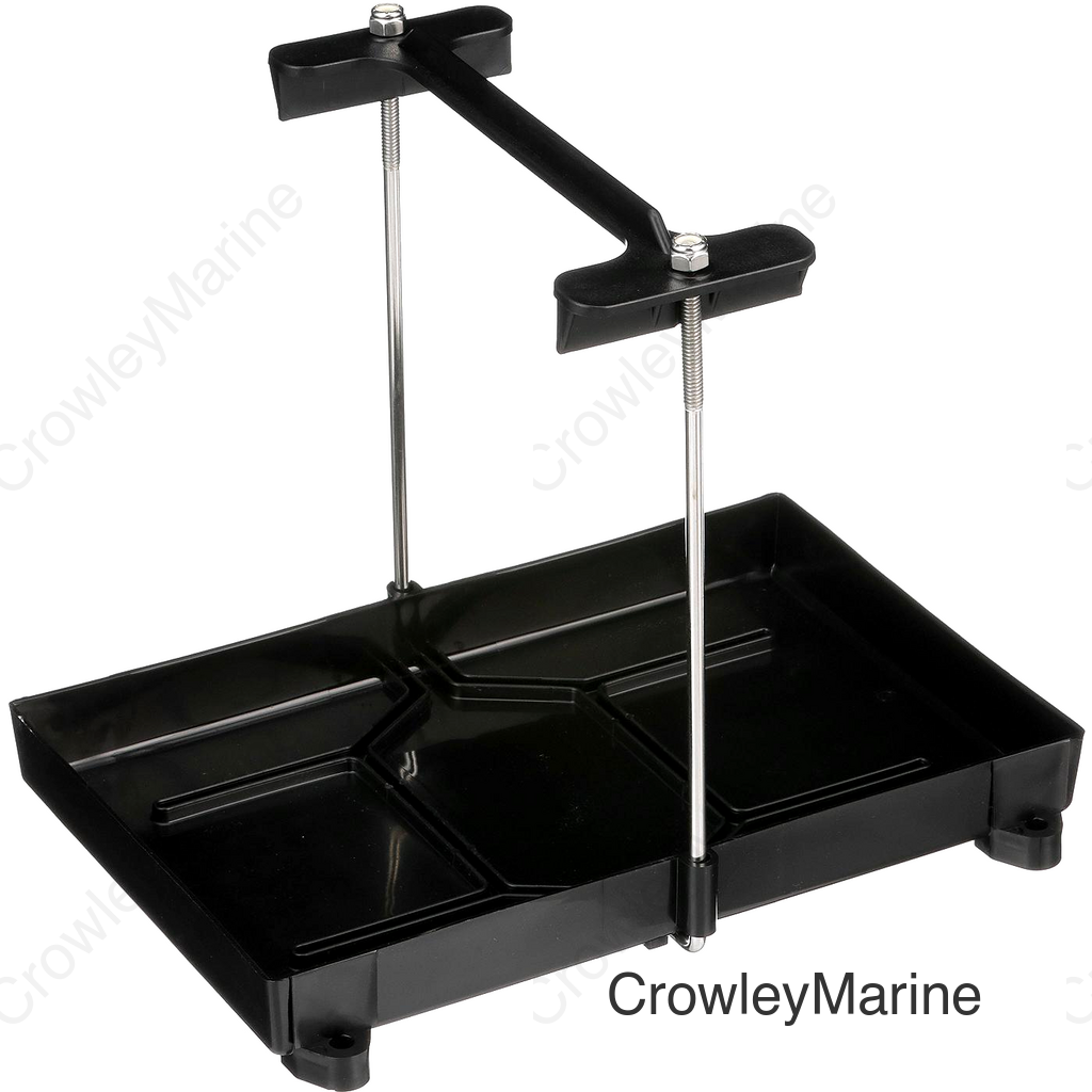 Seachoice USCG-Approved Marine Group 24 Series Hold-Down Battery Tray, Black