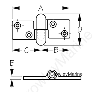 Chrome Brass Take-Apart Hinge(