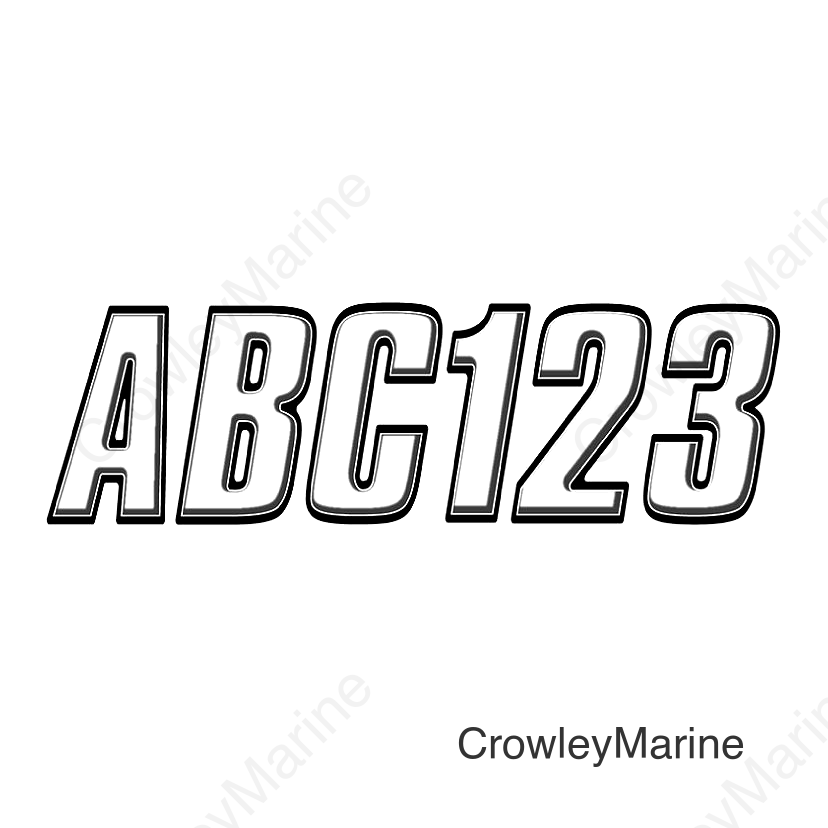 Hardline Series 800 Registration Kit, Block Style Solid Body With Bevel Effect, Contrasting Outline (Includes 4 Sets of 3" A-Z, 0-9)