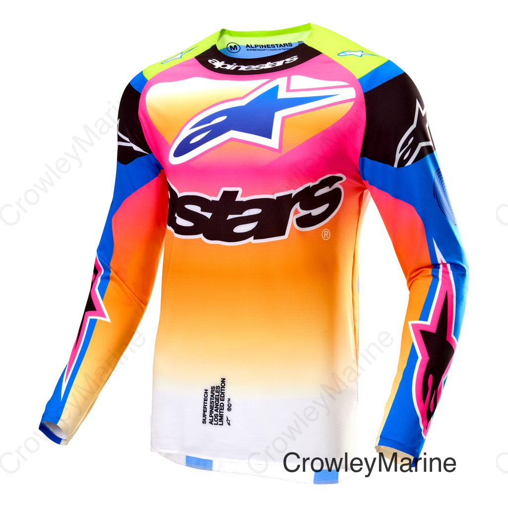 SUPERTECH LE COAST JERSEY WHT/DK BLU/PNK FLUO 2X