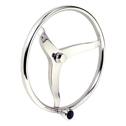 Seachoice 3 Spoke Sports Steering Wheel w/ Turning Knob, Fits 3/4-In. Tapered Shaft, 13.5-In. Diameter thumbnail-3