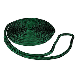 Seachoice Double-Braid Nylon Dock Line w/ Eye Splice, Pre-Shrunk, Heat Stabilized, 3/8 In. X 15 Ft., Teal Green thumbnail-5