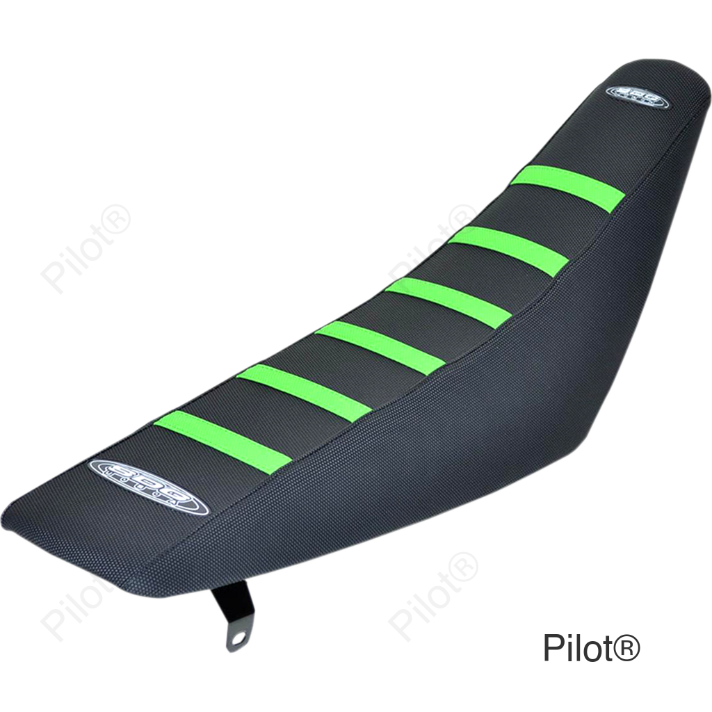 6-Ribbed Seat Cover - Green Ribs/Black Top/Black Sides