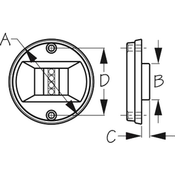 Stainless Steel TRANSOM LIGHT - LED Nylon BASE (400060-1) thumbnail-0