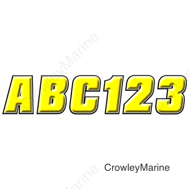 Hardline 2" Factory Matched Snowmobile Registration Kits, Yellow/Black