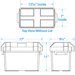 Seachoice USCG-Approved Marine Group 27 Series Standard Battery Box with Strap & Mounting Kit thumbnail-0