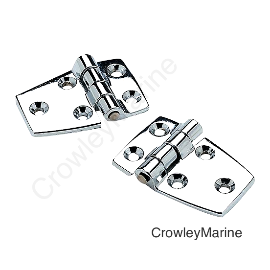 SeaChoice 50-34401 (2) 2-1/4" x 1-1/2" Chrome Plated Zinc 3/4" Short Side Hinges