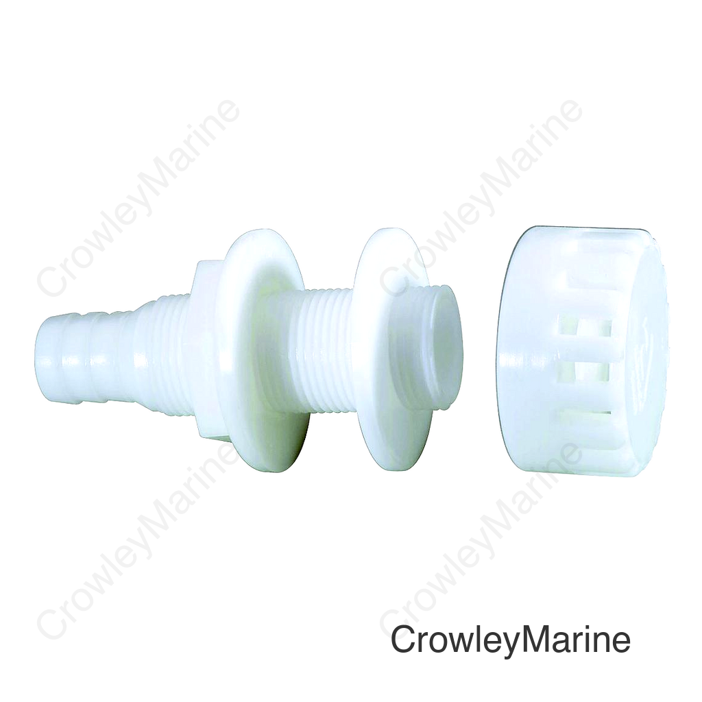 Attwood 3/4" Acetal Thru Hull With Strainer, White