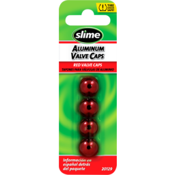Valve Stem Caps - Red - 4 Pack