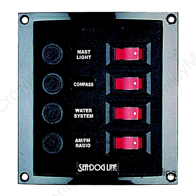 Sea-Dog 4240101 4-Gang Vertical Rocker Switch Fuse Panel