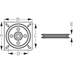STEEL SEAT SWIVL 6-1/2X6-1/2 (328550)