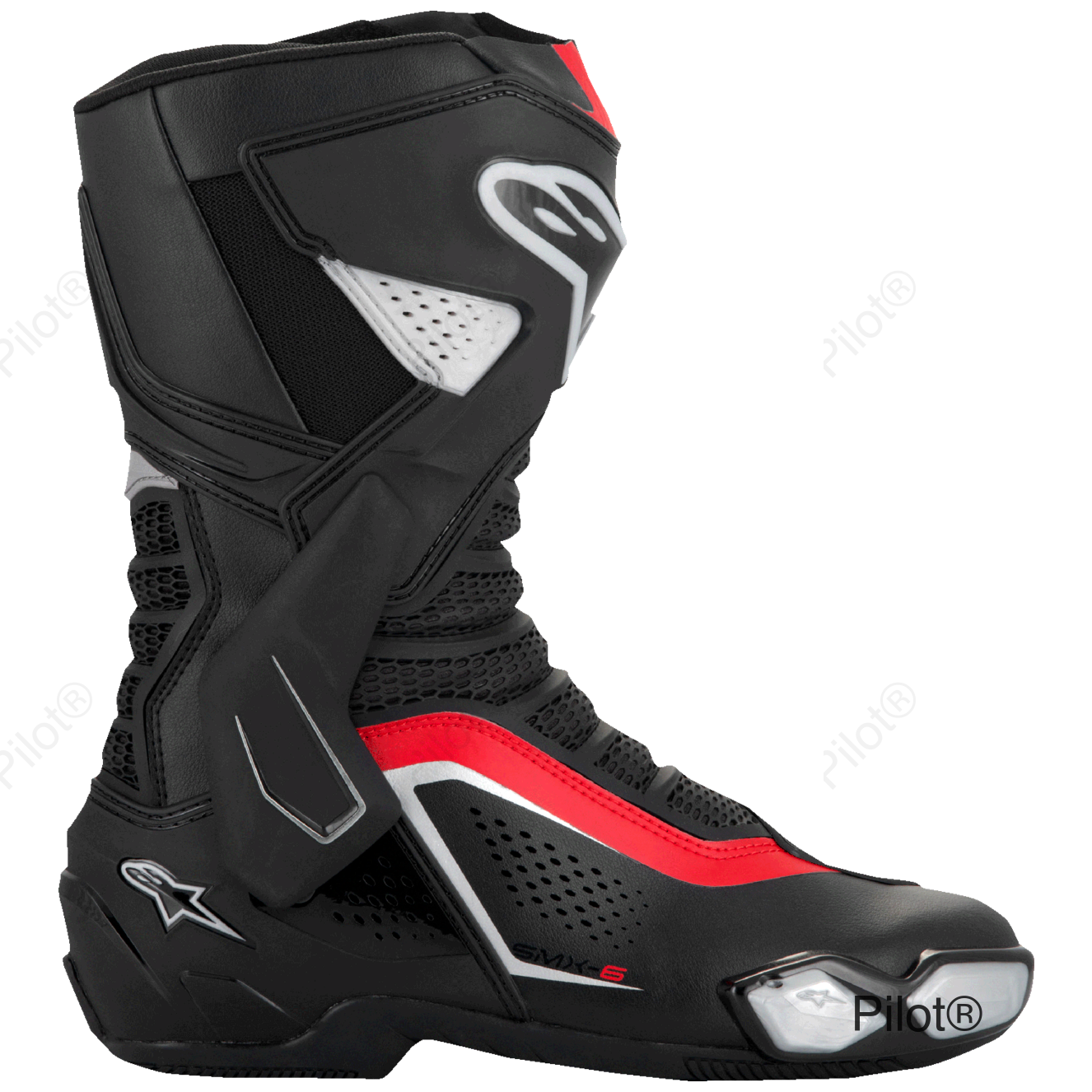 SMX-6 V3 Vented Boots - Black/Silver/Red - US 12.5/EU 48