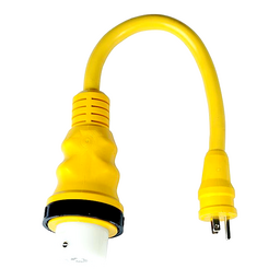 Marinco Standard Pigtail Adapter Dock Side Male 15A 125V Straight Blade With Locking Screw to Female 50A 125/250V Locking With Sealing Collar System thumbnail-1