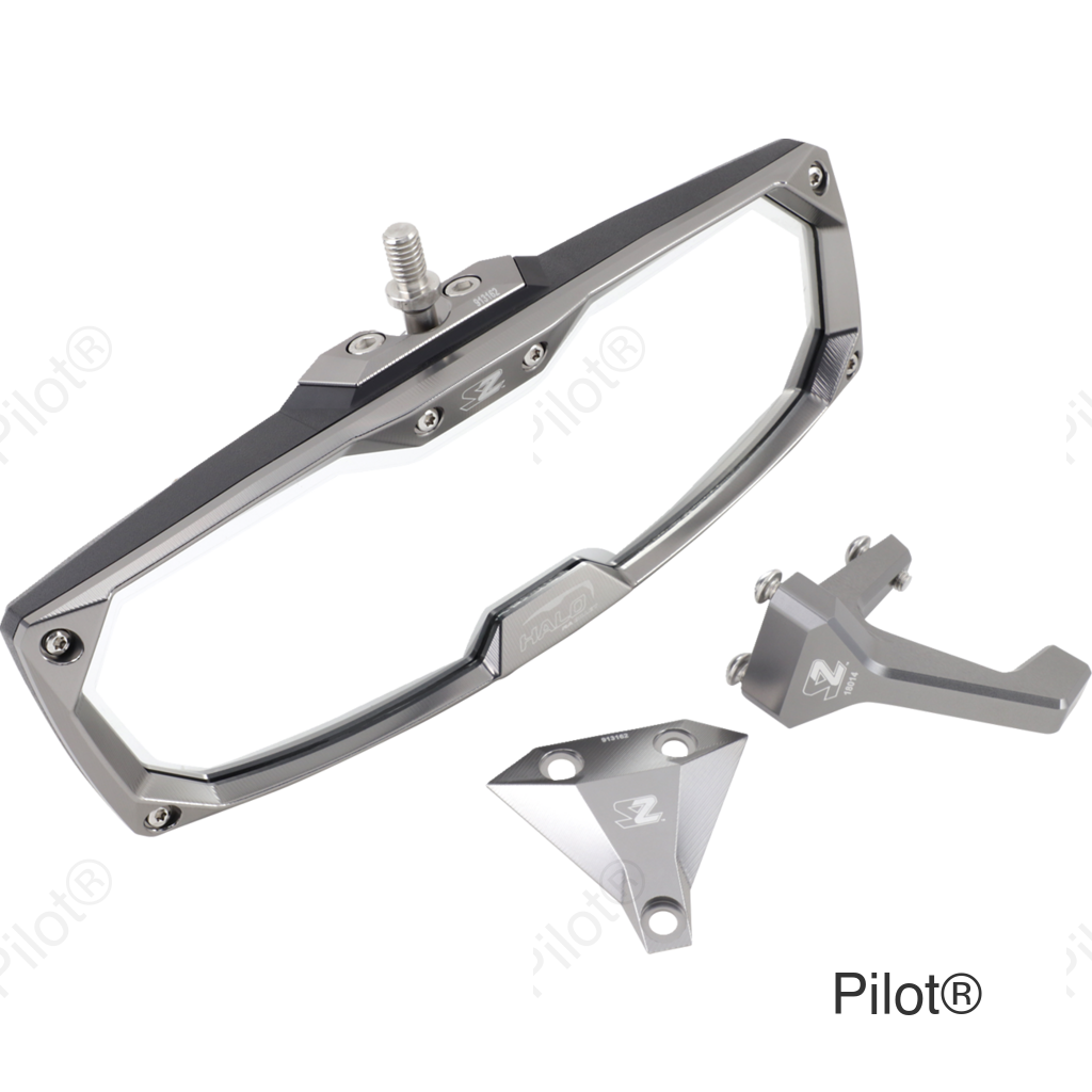 Mirror - Halo R - Rear View - Rectangle - Silver - X3