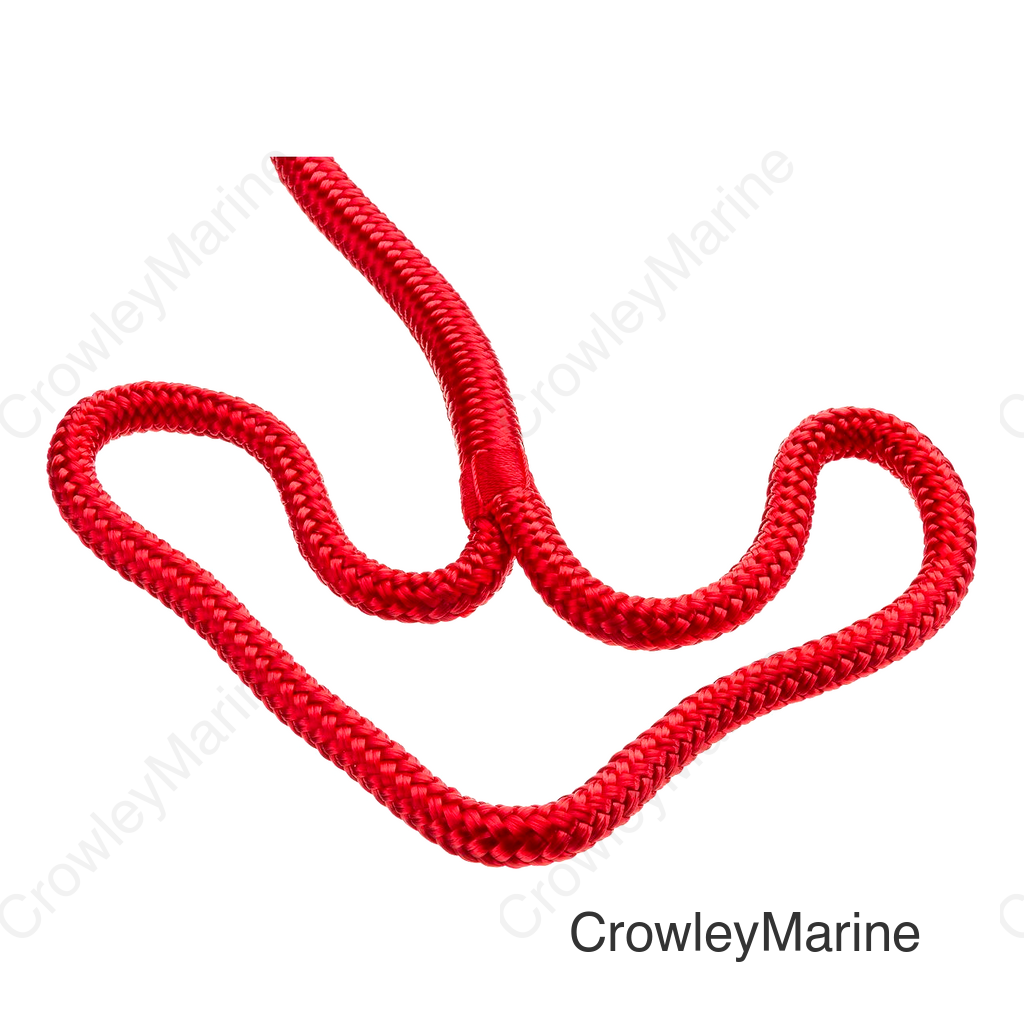 Seachoice Double-Braid Nylon Dock Line w/ Eye Splice, Pre-Shrunk, Heat Stabilized, 3/8 In. X 15 Ft., Red