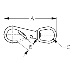 Sea-Dog 1461311 Swivel Eye Boat Snap, 3-5/16" Stainless thumbnail-1