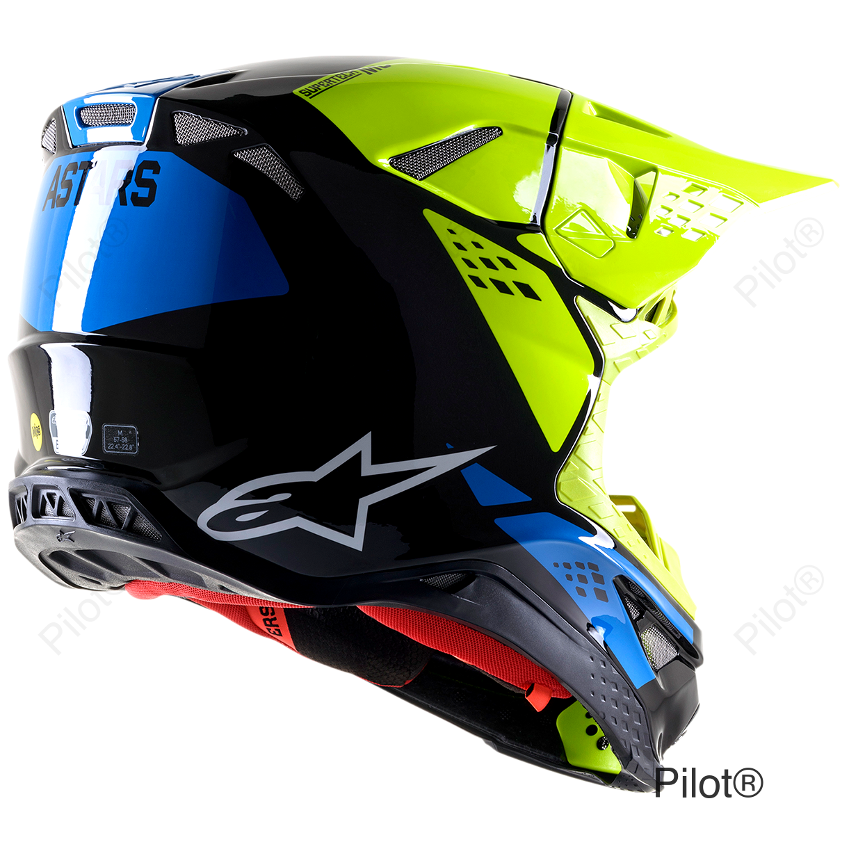 Supertech M8 Helmet - Factory - Black/Yellow/Blue - 2XL