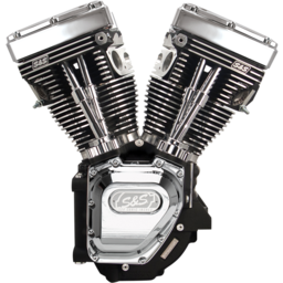 T124 Long Block Engine - Wrinkle Black and Chrome - Touring | Dyna