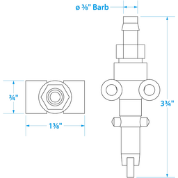 Seachoice Deluxe Fuel Connector for Mercury, Male, 3/8 in. Barb thumbnail-0