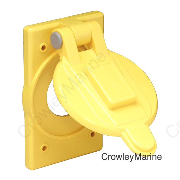 Marinco 7420CR Yellow Polycarbonate Weatherproof Cover Fits 15A, 20A & 30A Single Receptacles