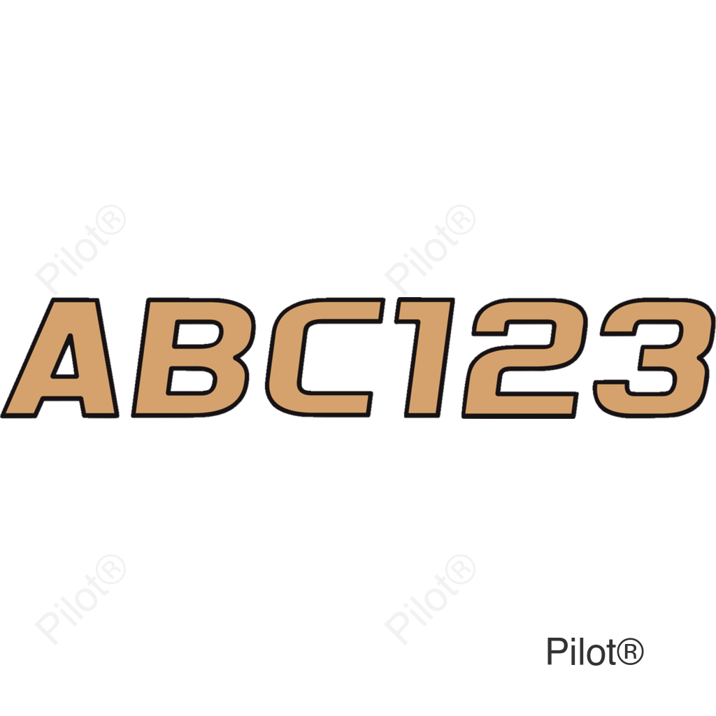 Hardline Series 700 Registration Kit, Solid Fill Colors With Black Outlines and Slanted European Font (Includes 4 Sets of 3" A-Z, 0-9)