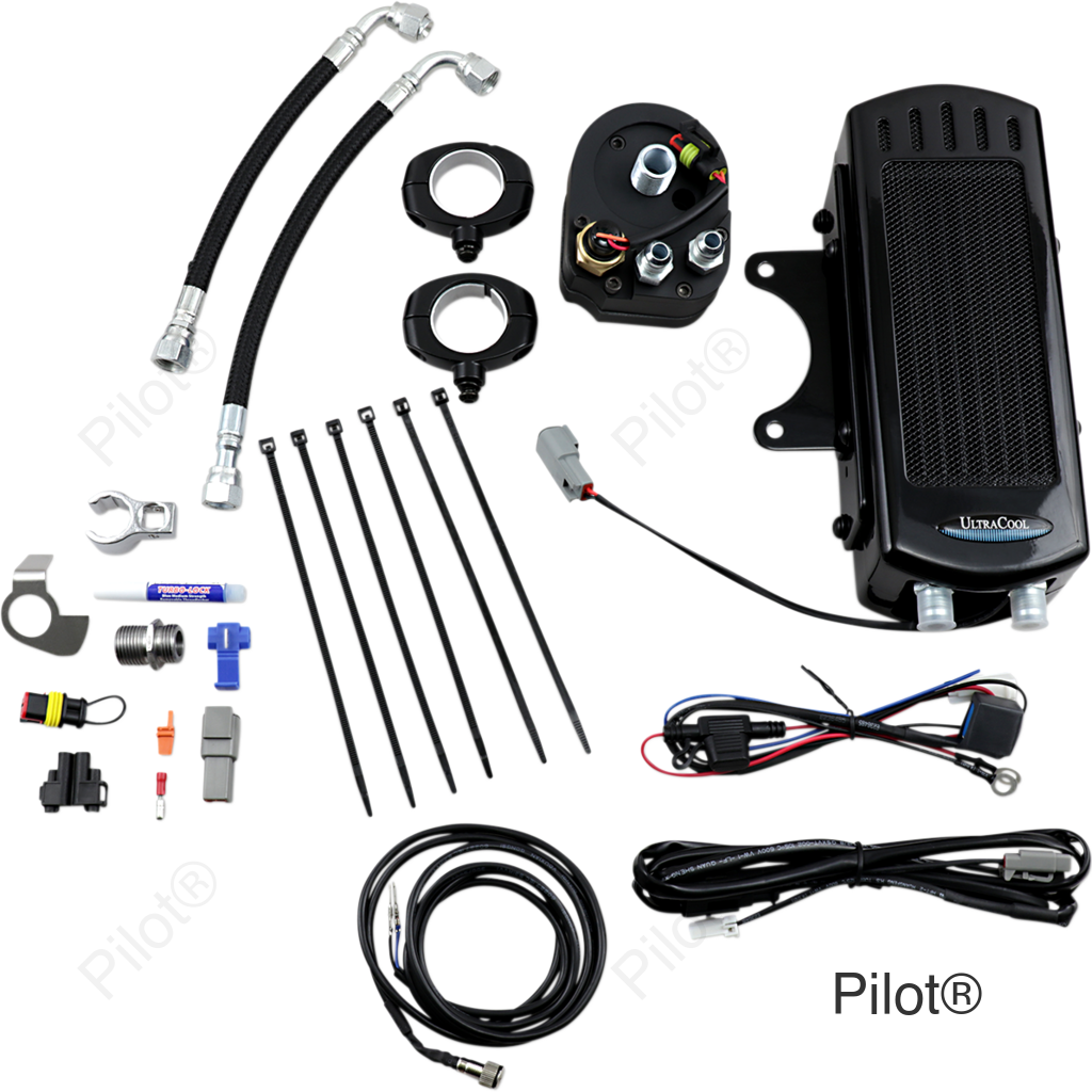 Side Mount Oil Cooler Kit - Gloss Black - Dyna