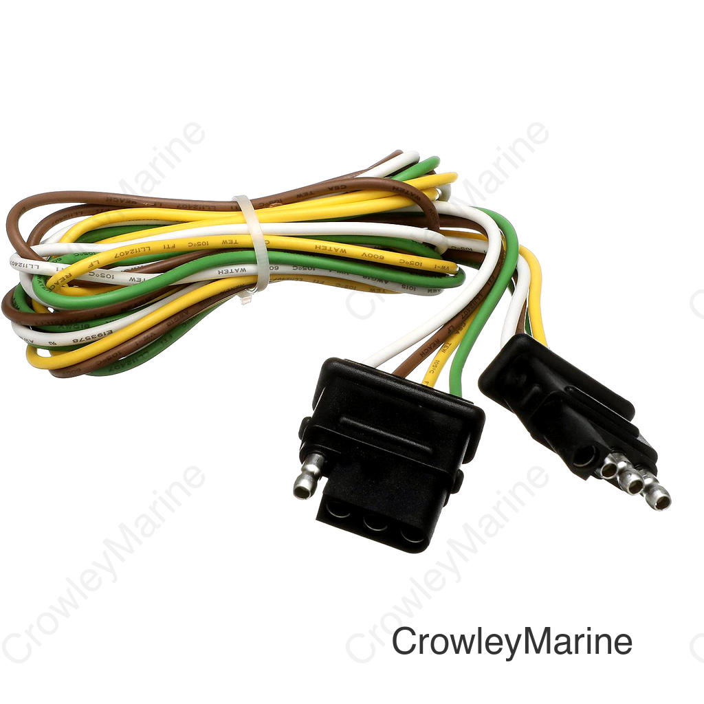 Seachoice Trailer Wire Harness Extension, 4 Pole, Flat, 48 In.