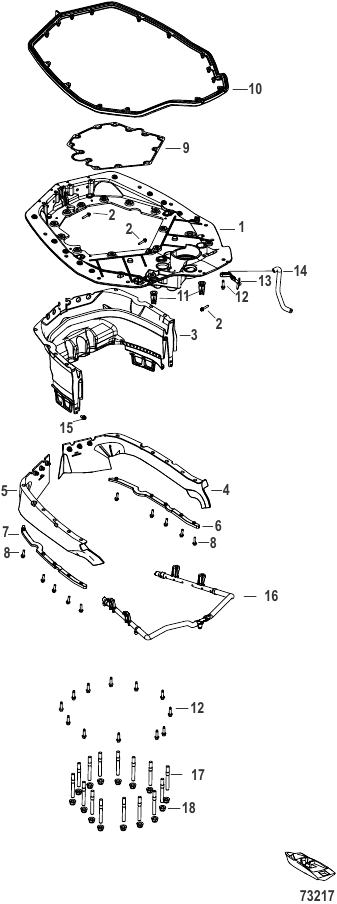 Serial Range Outboard 300R AMS Racing (4-STROKE)(4.6L)(V8) - 1E081459 & Up - Adapter Plate