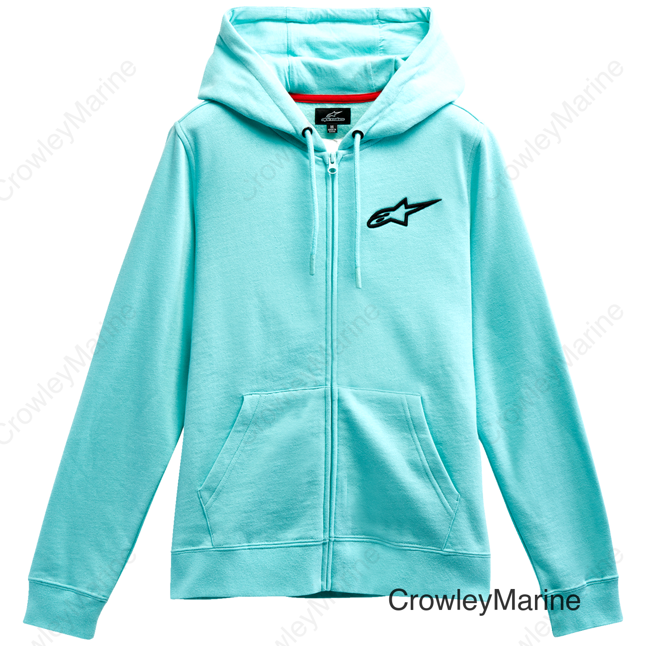 Women's Ageless Zip Hoodie - Light Aqua/Black - 2XL