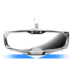 Mirror - Halo R - Rear View w/LED Cabin Light - Rectangle - Silver w/Silver Bezel - Defender thumbnail-1