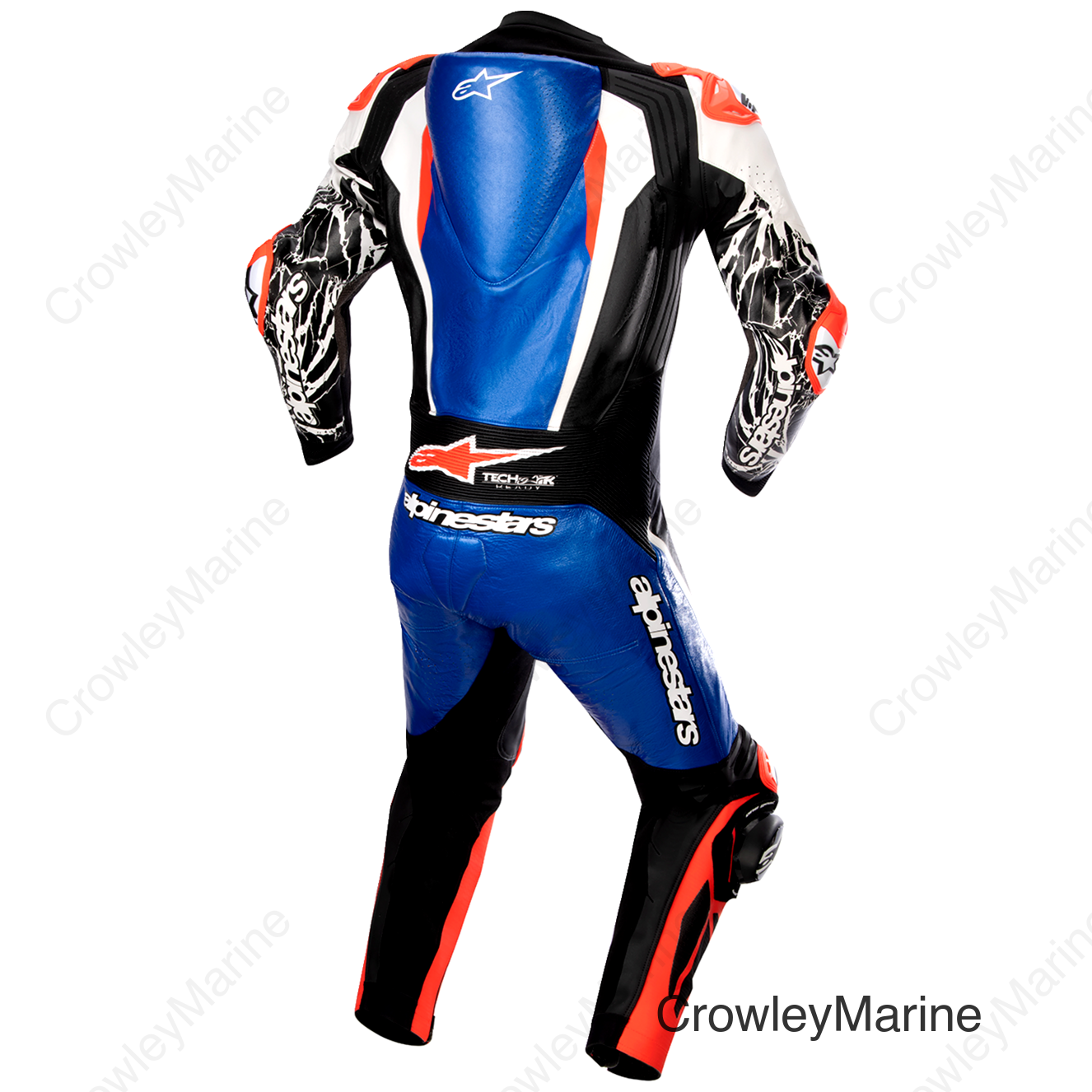 Racing Absolute v2 1-Piece Leather Suit - Black/Blue/White/Red - US 48 / EU 58