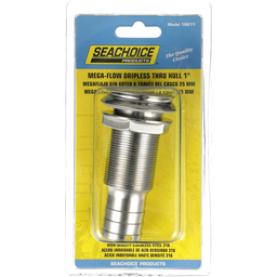Seachoice Mega-Flow Dripless Thru Hull Fitting, 316 Stainless Steel, Fits 1 in. Hose, 1-1/2 in. Max. Hull thumbnail-8