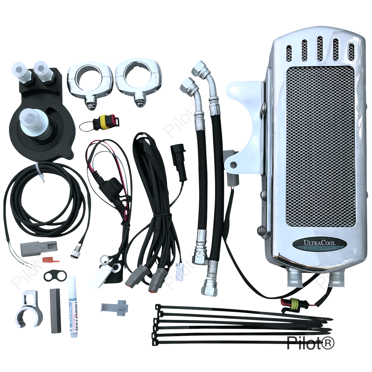 Side Mount Oil Cooler Kit - Chrome - Sportster
