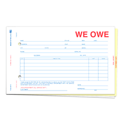 WE OWE AND DUE BILL FORM (870)