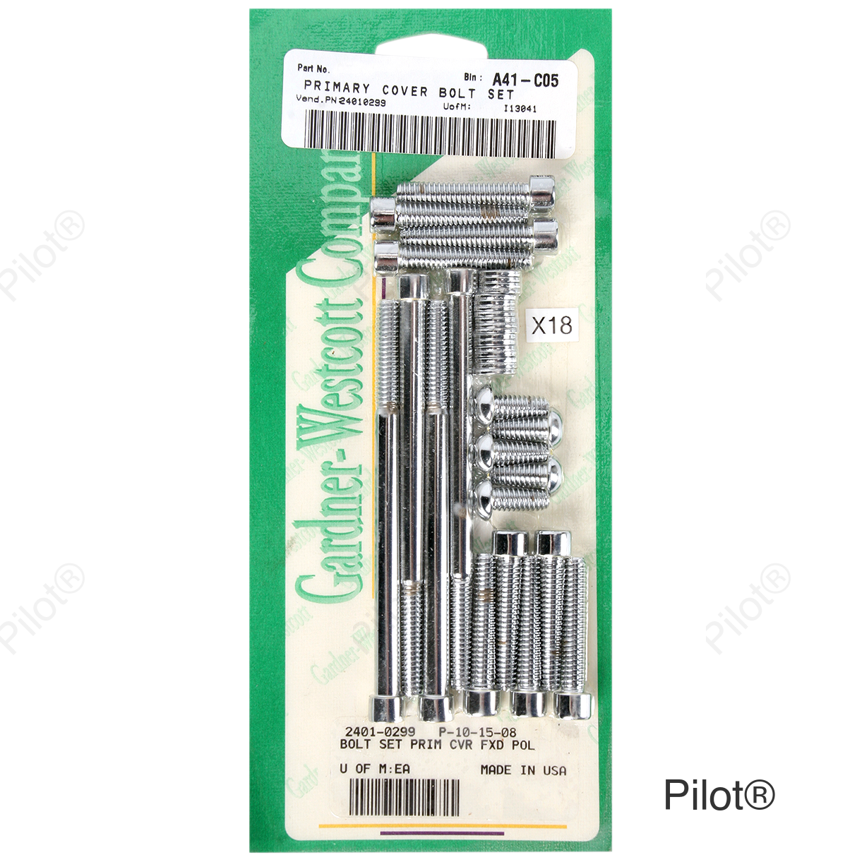 Bolt Kit - Primary/Derby Cover - Socket-Head - Chrome