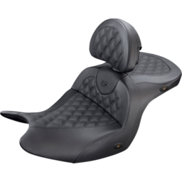 Roadsofa™ Seat - With Backrest - Full Lattice Stitch - Black - Heated - GL