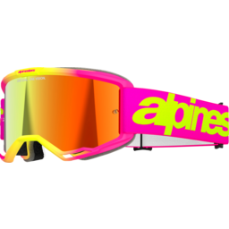 Vision 5 Goggle - Wordmark - Pink/Yellow Fluo - Red Mirror thumbnail-3