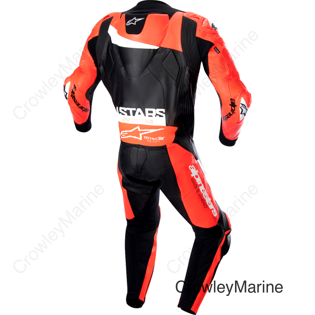 GP Plus v4 Leather Suit - Black/Red Fluo/White - US 44 / EU 54