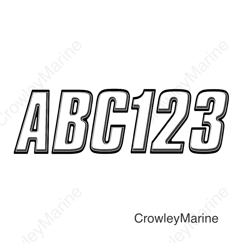 Hardline Series 800 Registration Kit, Block Style Solid Body With Bevel Effect, Contrasting Outline (Includes 4 Sets of 3" A-Z, 0-9)