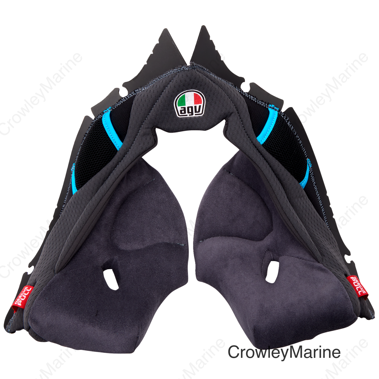 Pista GP RR Cheek Pads - Gray/Cyan - XL