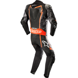 GP Plus v2 Camo 1-Piece Leather Suit - Black/Charcoal/Red Fluorescent - US 44 / EU 54 thumbnail-1