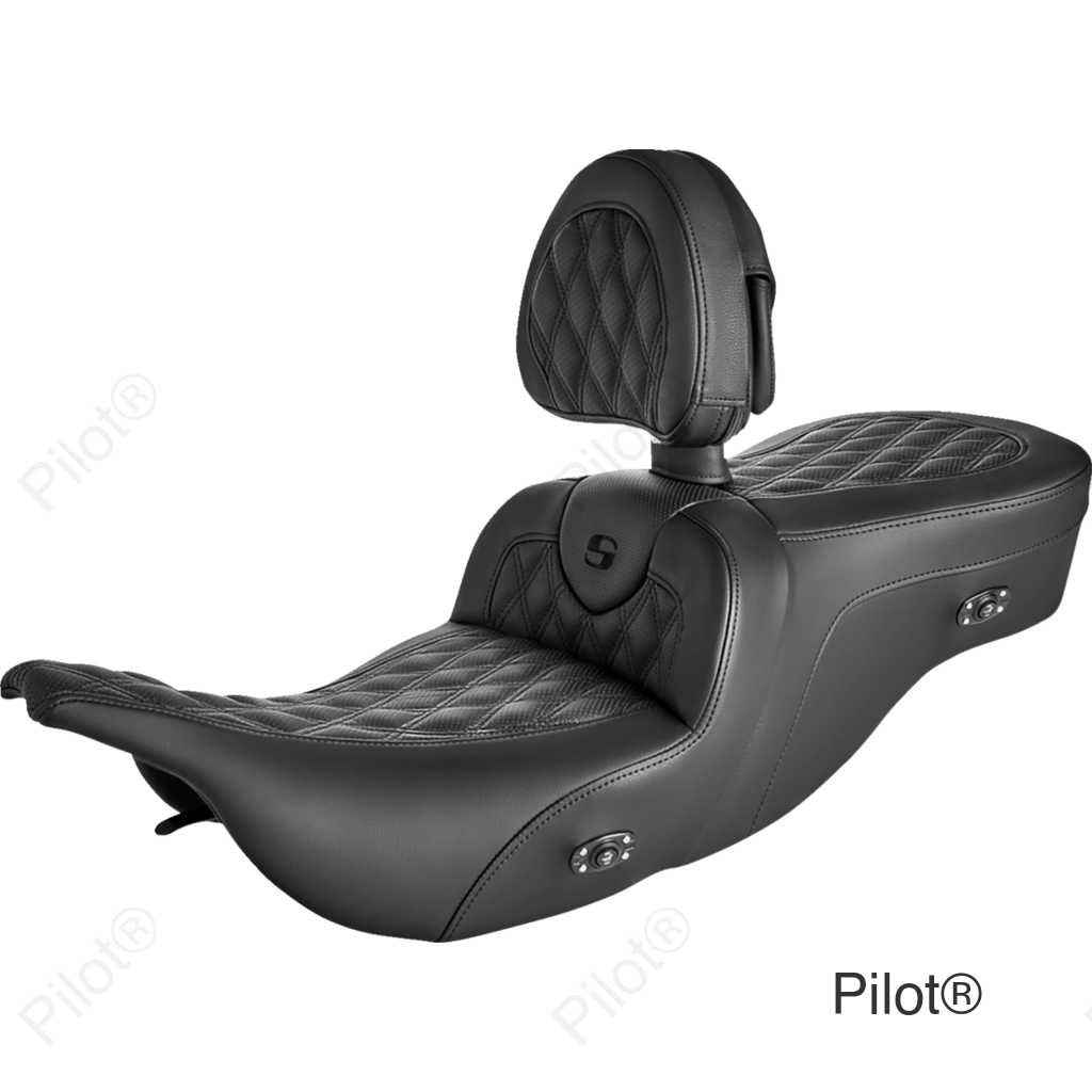Roadsofa™ Seat - with Backrest - Full Lattice Stitch - Heated - '99-07 FL