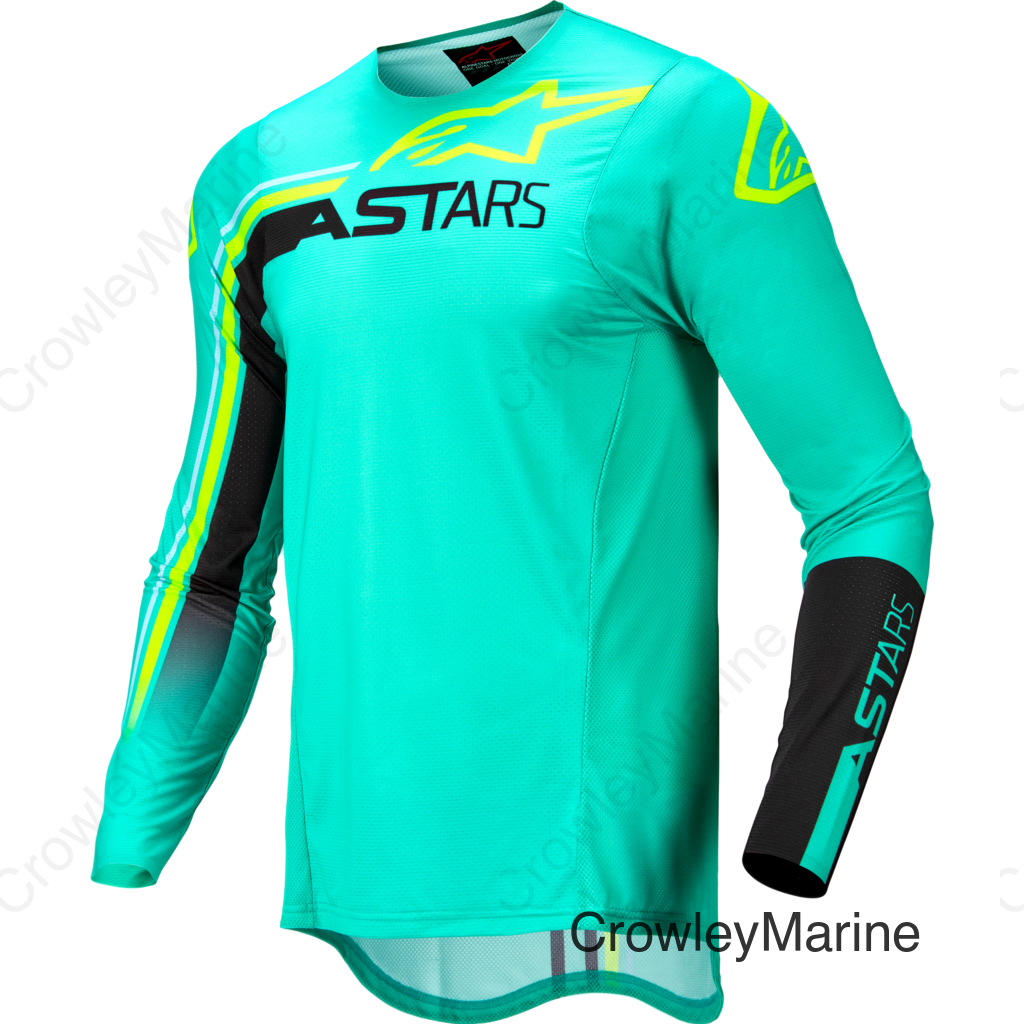 SUPERTECH BLAZE JERSEY PASTEL GRN/BLK/YELLOW FLUO SM