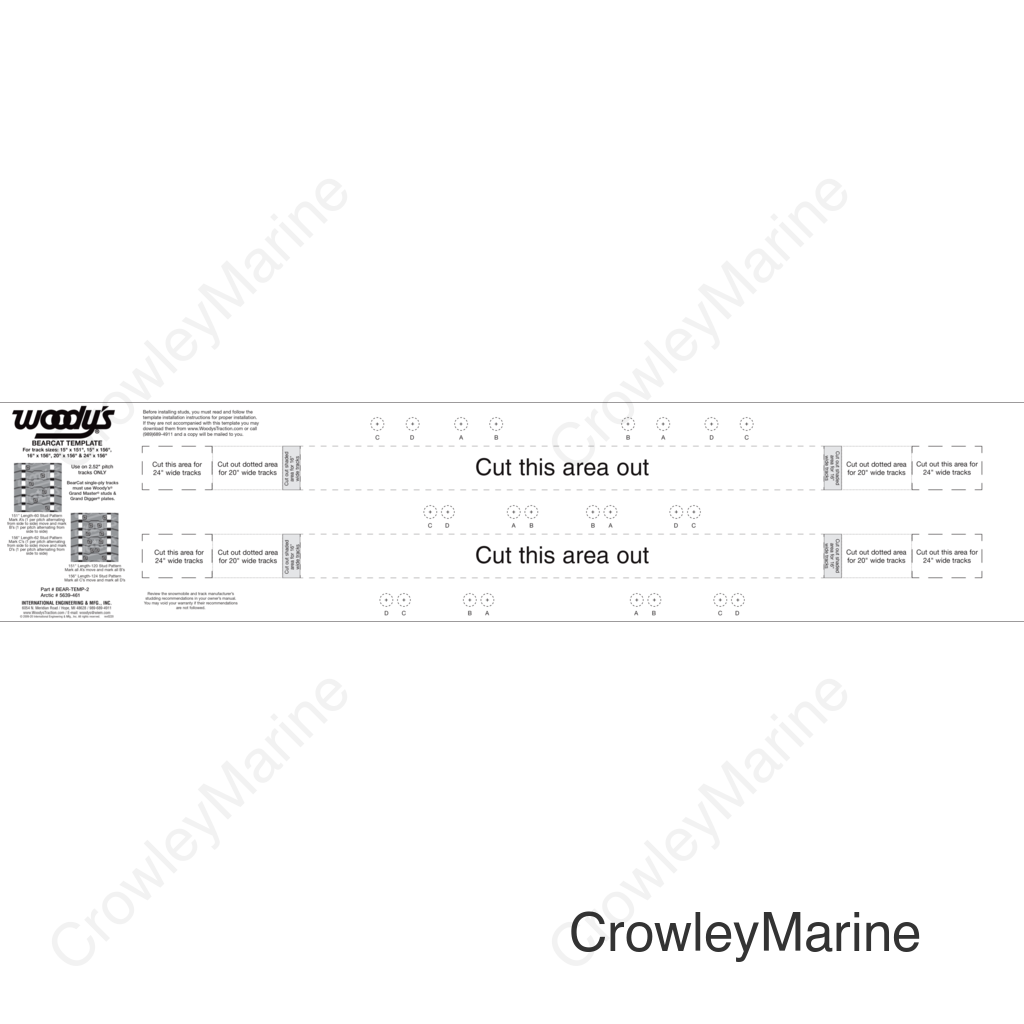 Studding Template - Track - 151"/156" - 2.52" Pitch
