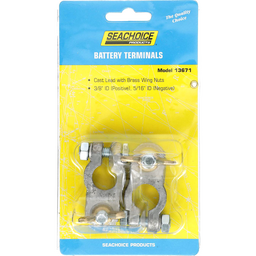 Seachoice Boat Battery Terminal Set w/ Wing Nuts, Includes Positive and Negative Terminals thumbnail-0