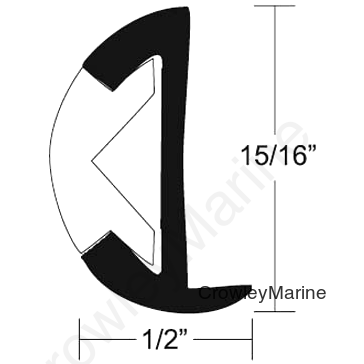 15/16"H x 1/2"W x 12'L; Uses V12-0342 Insert
