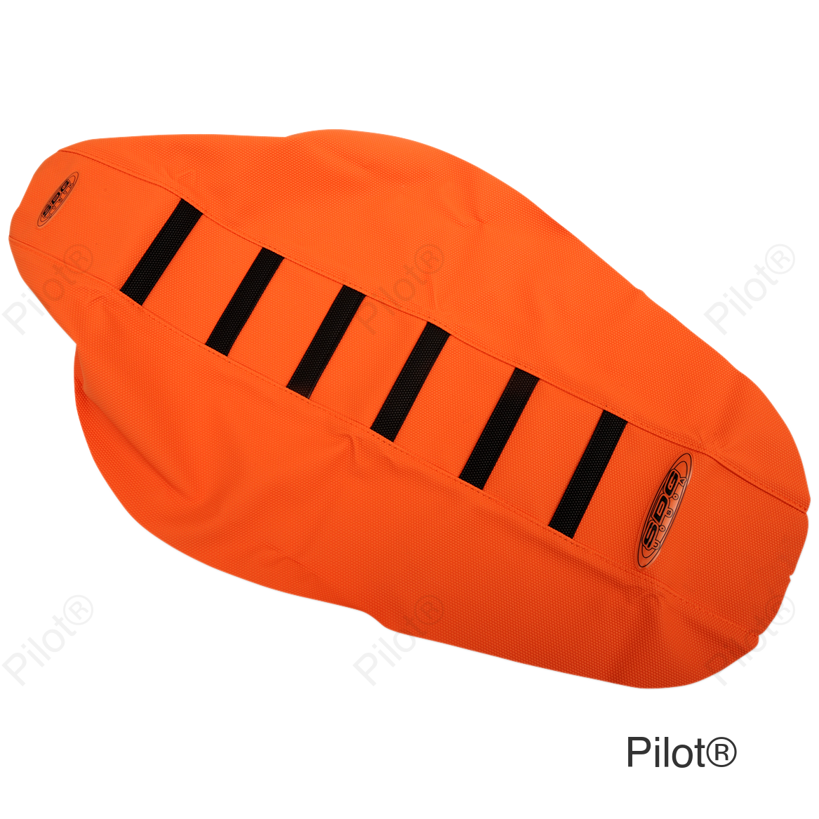 6-Ribbed Seat Cover - Orange/Black - SX/EX/XC
