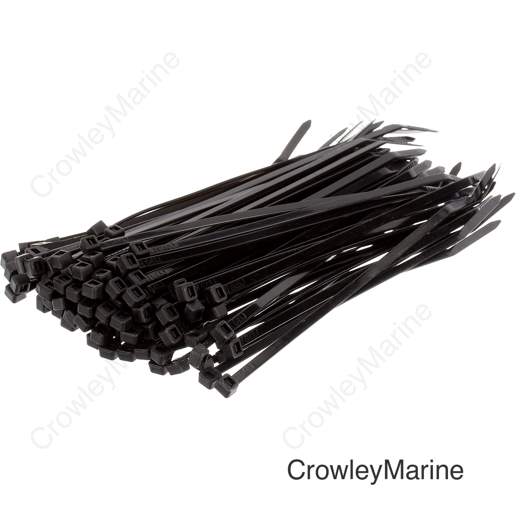 Seachoice Cable Ties, 8 In. Long, 50 Lbs. Max Load, UV Black, Pack of 100