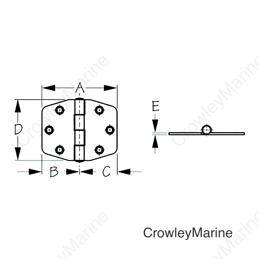 Sea-Dog 2038011 Dampening Heavy-Duty Hinge