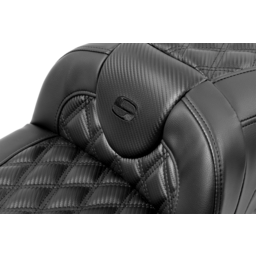 Roadsofa™ Extended Reach Seat - with Backrest - Carbon Fiber - Lattice Stitch - FLTR/FLHX '23-'24 thumbnail-2